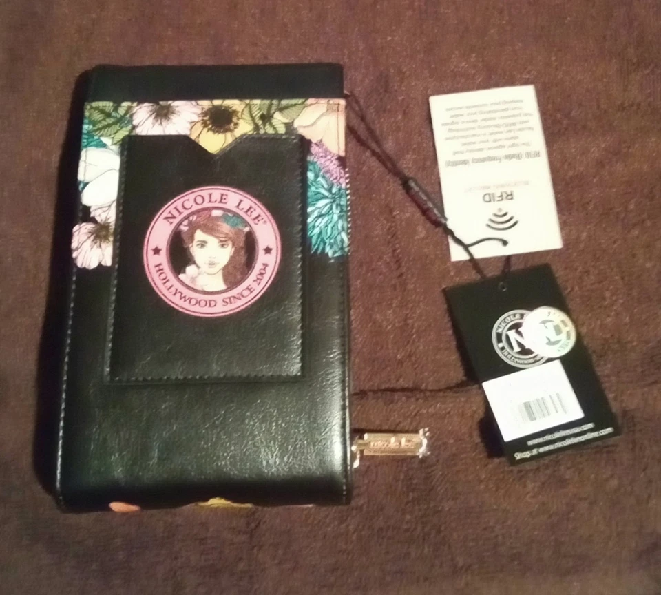 Nicole Lee Cartera Grande Diseño Floral con Cremallera en Bolsa Central Nueva con Etiquetas Foto 4 de 4