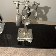 TW Pewter Co Vineyard Measuring Spoon Set Pewter With Stand Beautiful!!VINTAGE!