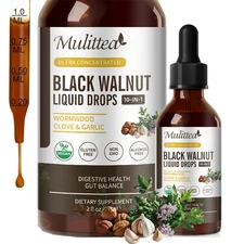 Parasite Cleanse Detox Black Walnut Wormwood Clove, Garlic Supports Digestion