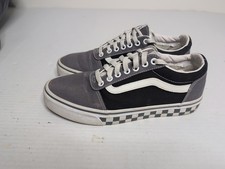 Size 7.5 - Vans Ward Checker Tape Black White Gray Checkered Lace Up