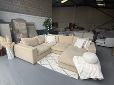 Beige L Shape Bo Concept Corner Sofa Set With A Matching Footstool