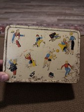 1957 Kids Sports Lunchbox Vintage No Thermos Made In USA