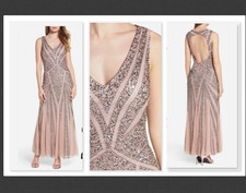 NEW Pisarro Nights Mesh Mermaid Gown Lavender Pink Dress Size 6 P11