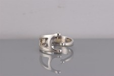 Sterling Silver Beaded Tip Modernist Tapered Wrap Around Band Ring 925 Sz: 6