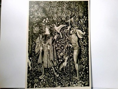 Scénes de Genre. Costumes. Tapisseries. '' Le Chasseur au faucon ''. AK s/w. Kunst