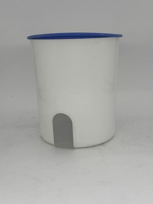 Vintage Tupperware Container White with Blue Lid