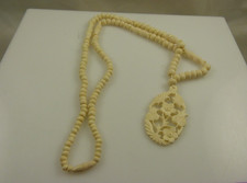 elegant necklace Faux ivory vintage long