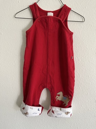 Vintage Oshkosh Overalls Red Western Cowboy Cotton 6/9 Months Boys Infant