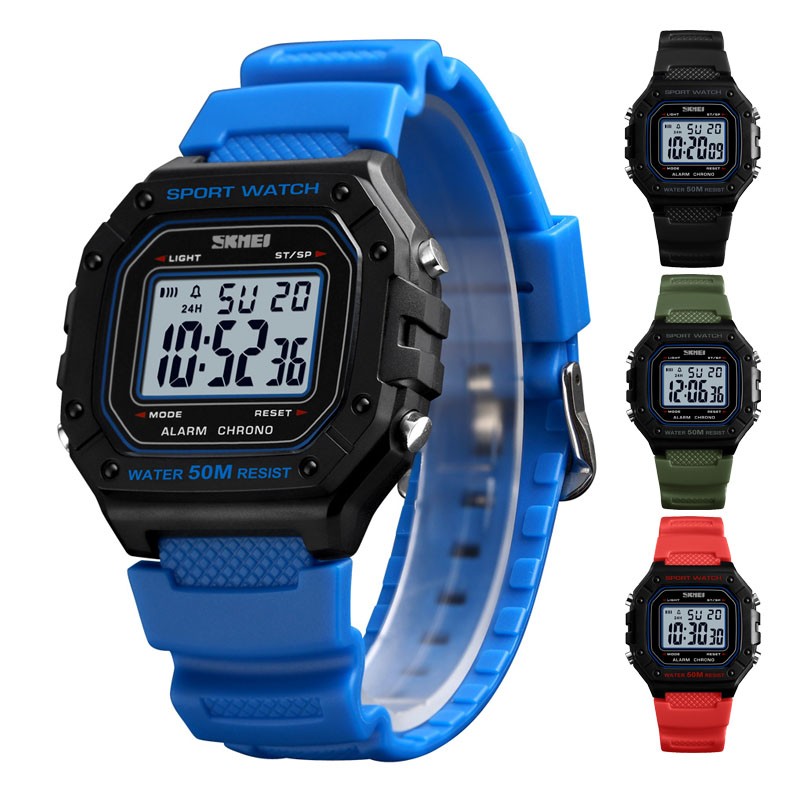 Skmei Men's Digital Watch Rubber Strap Date Alarm Water Resistant Sport Watches