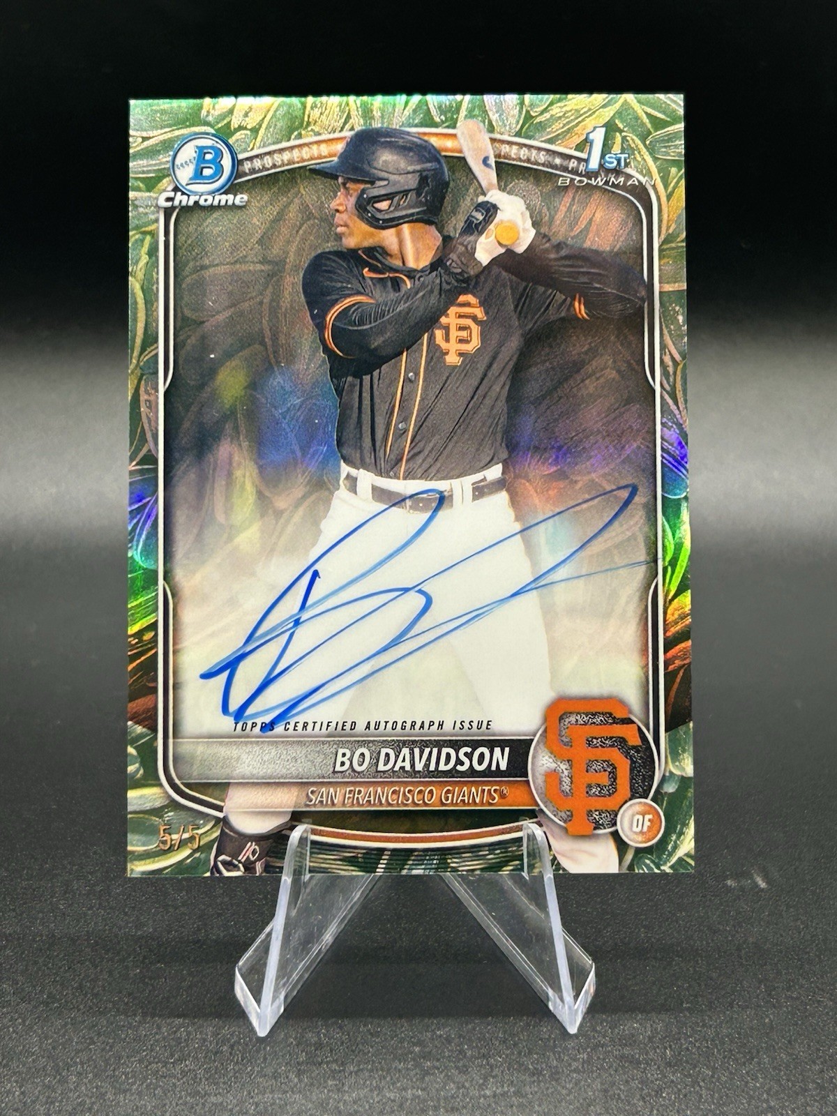2025 Bowman Chrome 1st Bo Davidson Auto Sunflower Seeds Refractor 5/5 Giants SSP