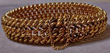 Beau Bracelet plaqué or GL gourmette maille américaine bracelet plaqué or Noel