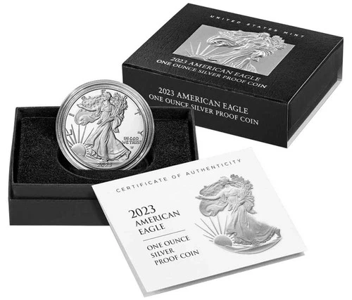 2023-W Proof $1 American Silver Eagle Box, OGP & COA