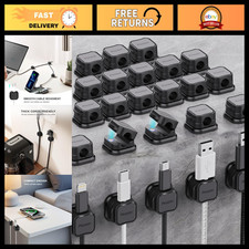 24 Pack Magnetic Cable Clip Organizer - Adhesive Cord Management for Home  Offi
