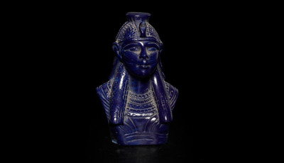 Ancient Egyptian Lapis Blue Pharaoh Bust Statue Antique Royal Artifact Figurine
