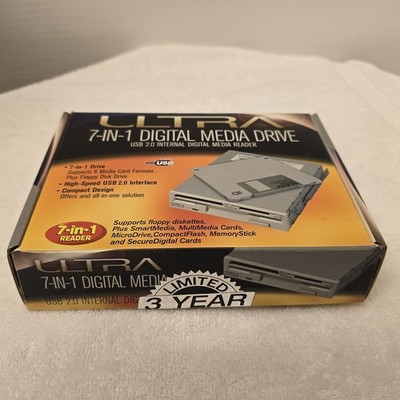 Ultra 7-in-1 Digital Media Drive USB 2.0 Supports 6 Media Card Formats & Floppy