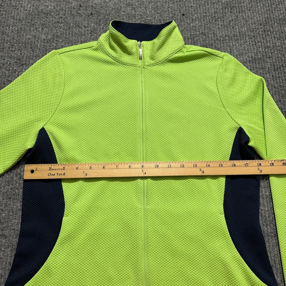 Женская куртка на молнии IZOD Golf размер M неоновая зеленая черная с длинным рукавом спортивная одежда - Изображение 4 из 4