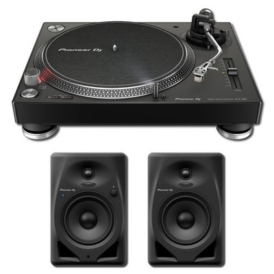 Pioneer PLX-500 Direct Drive Turntable with DM-50D-BT 5'' Desktop Bluetooth Activ
