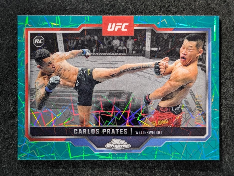 2025 Topps Chrome UFC CARLOS PRATES 52/175 RC Teal Lazer Refractor SP #40
