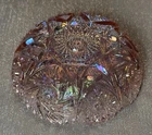 Vintage L.E. Smith “Comet In The Stars” Iridescent Pink Carnival Glass Bowl 6.5”