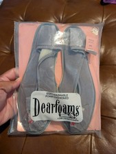 Vintage New Dearfoams Grey Slippers 6.5-7.5 Soft Foam Washable Closed Toe