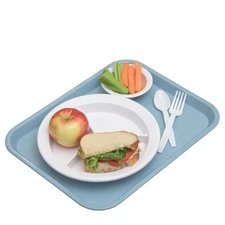 Cafeteria Fast Food Serving Tray 10 x 14 Inches Slate Blue Durable Plastic