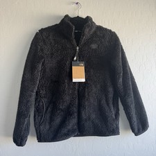 The North Face Girls L 14/16 Black Full Zip Fleece Jacket Sherpa minimalist
