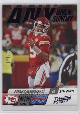 2022 Prestige Any Given Sunday Xtra Points Purple 92/149 Patrick Mahomes II 0q3