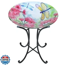 MUMTOP Bird Bath-Bird Baths for Outdoors - Dragonfly Large Bird B