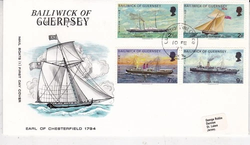 Guernsey 1972 Mail Boats FDC Guernsey cancel typed VGC