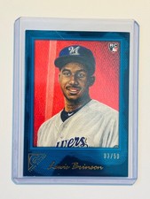 2017 Topps Gallery #149 Lewis Brinson Rookie Card RC Blue #/50 Brewers Card. rookie card picture