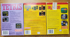 NES Boxed Game Lot (3) – Tetris CIB, Tetris 2 CIB, Dr Mario – Manuals/Promo Inse