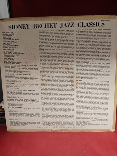 12" LP NM- Sidney Bechet Jazz Classics Volume 1 Blue Note Reissue Mono BLP 1201 - Foto 2 di 2