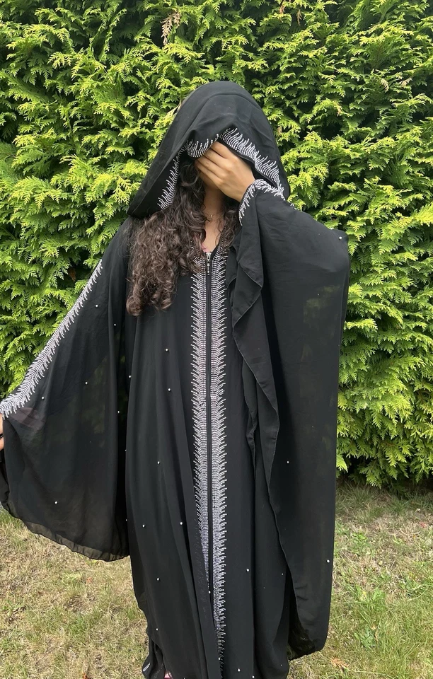 NEU Abaya Kaftan Hijabkleid Maxikleid Damen Langarm Schwarz - Bild 2 von 4