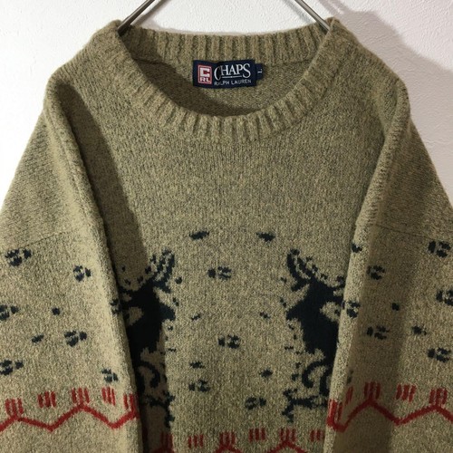 Vintage 90s CHAPS RalphLoren LongSleeve Sweater used in JAPAN Size L - Picture 4 of 16