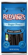 12 Pack Red Vines Black Licorice Sugar Free 5 Ounces Bag Soft Chewy Candy Snack