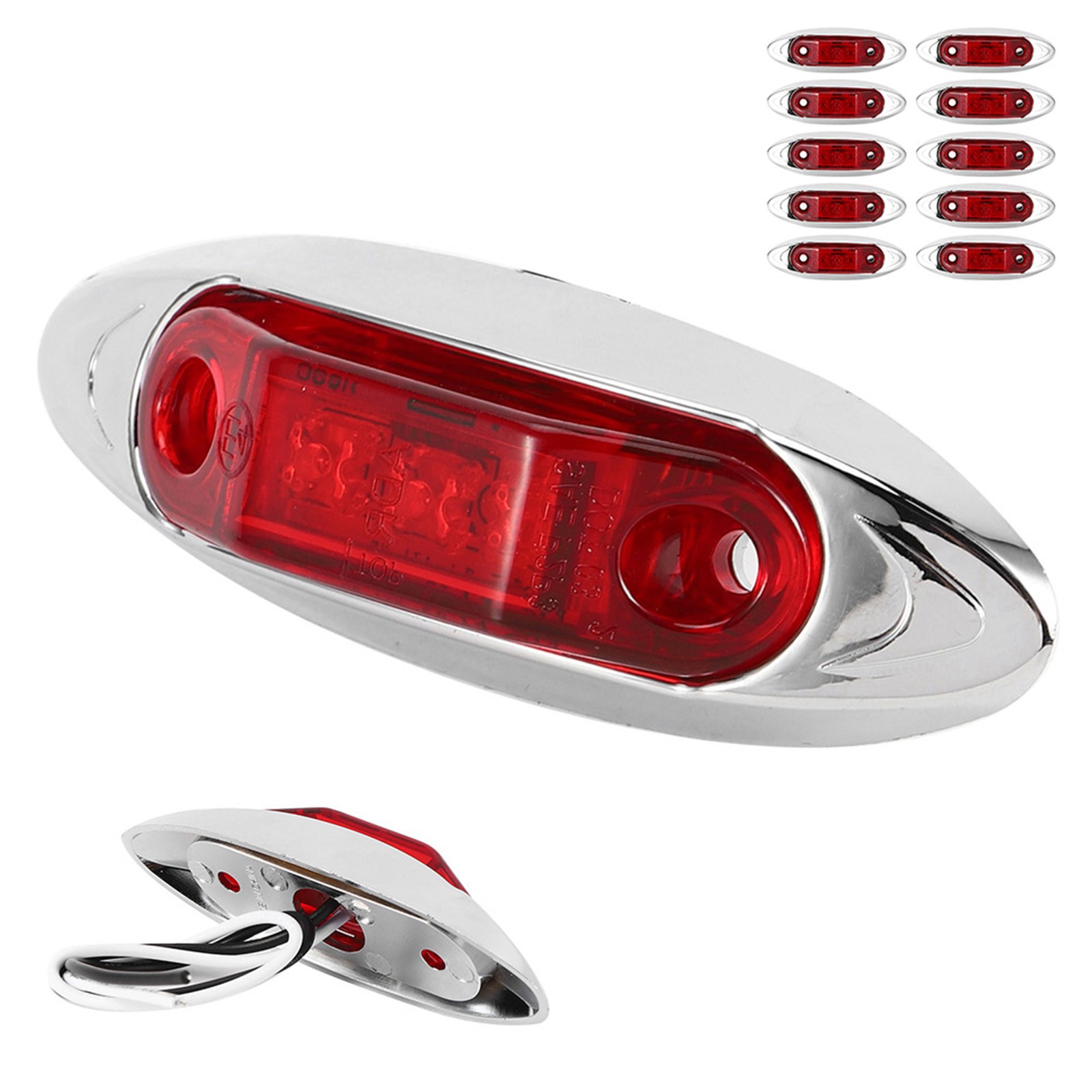 Δ 10pcs 3LED Side Marker Light Dustproof Piranha Lamp For Truck Trailer