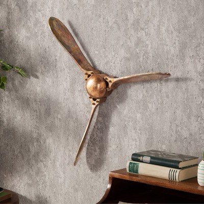 Wanddekoration SCREW III 60cm kupfer geflammt Flugzeug Propeller Wandpropeller