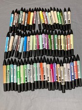 Letraset Promarker Pens x63 Twin Tip Mixed Colours plus Blender Job Lot Bundle