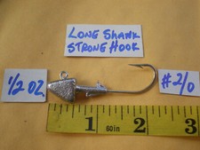 25 PCS. SHAD HEAD JIG/BASS SWIM LURE BAIT, 1/2 OZ. #2/0 LONG SHANK STRONG HOOK
