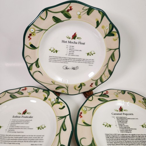 Paula Deen Christmas Recipe Dessert Plates Home For The Holidays Set 4 With Box - Picture 7 of 24