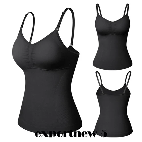 Women's Built In Bra Camisole Tank Top Vest Body Shaper Tummy Control Shapewear - Bild 17 von 25