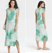 Universal Threads T Shirt Dress Womens XS Tie Dye Green A1002