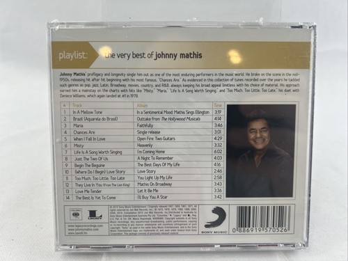 Playlist: THE VERY BEST OF JOHNNY MATHIS (Music CD, 2012) Legacy NIB NEW SEALED - Picture 2 of 3