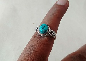 Stacking ring 92.5/% Solid sterling silver ring round shape turquoise stone ring handmade ring silver Turquoise ring Turquoise ring
