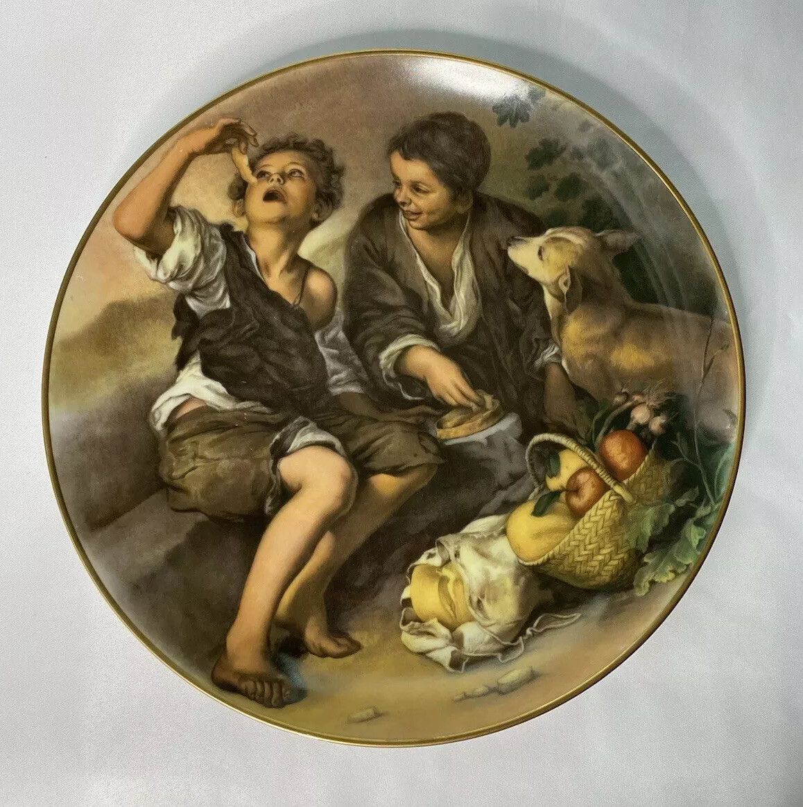 Gloria Porcelain Bavaria Handwork Bayreuth Gold Trim Hanging Decor