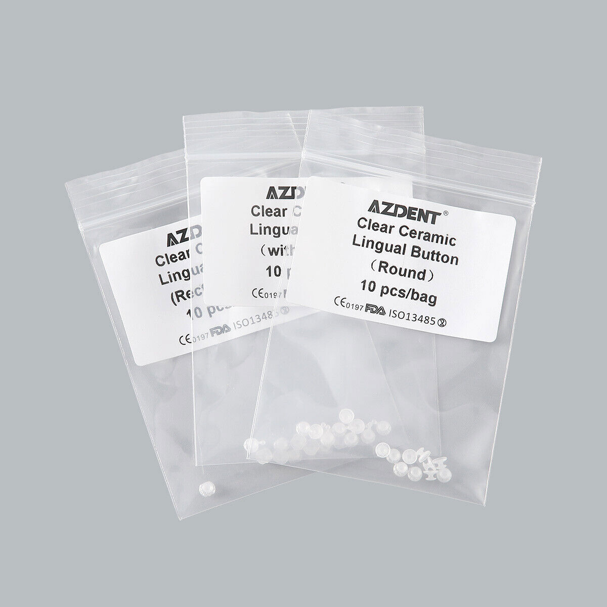 Attacchi Linguali Ceramica Composita Ortodonzia Dentale Pulsanti Linguali In Ceramica Per Ortodonzia - Base Rotonda Adesiva, Marca AZDENT Pulsanti Linguali Ortodontici - Foto 4