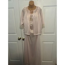 Vintage Sears Pink Peignoir Nightgown and Bed Jacket Robe Set OSFM