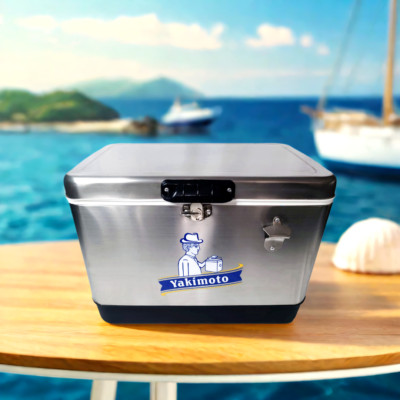 Yakimoto Large 54 Qt Cooler keep Cold 80 Can Ice Chest Insulated Marine Fishing
