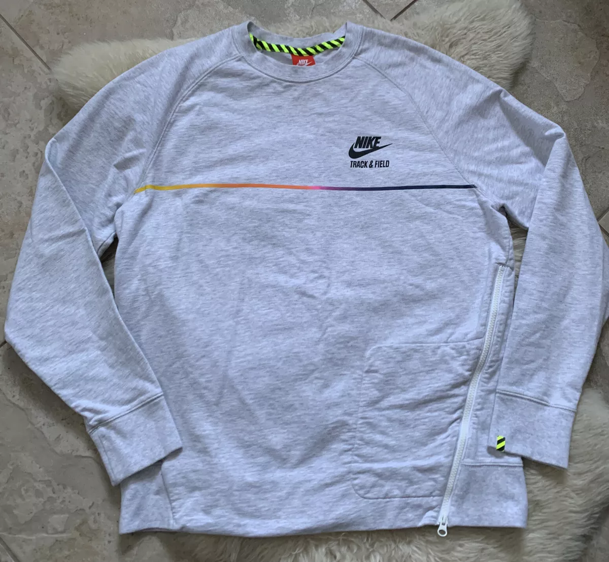 Nike Track and Field French Terry Crewneck Gray Sweatshirt Sweater XL