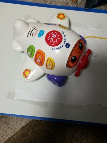 Vtech Interactive Musical Fly & Learn Airplane Toy Lights Sounds Baby Push Pull - Photo 1/8